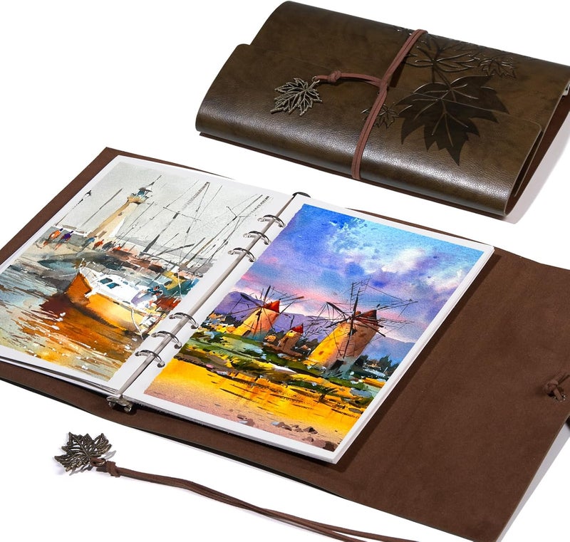 Lightwish Watercolor Sketchbook,100% Cotton Acid Free Watercolor Journal,300gsm/140lb Cold Press Watercolor Paper for Artists,Adults,Students,20 Sheets,9.25 * 6.3 Inches - Image 1